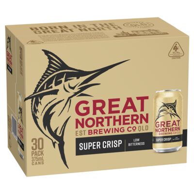 Great Northern Super Crisp Lager Block Can 375mL Pack 30 | Liquorland