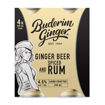 Buderim Ginger Beer Spiced Rum 250mL Carton 24 | Liquorland