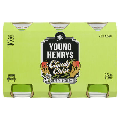 Young Henrys Cloudy Cider Can 375mL Pack 6 | undefined