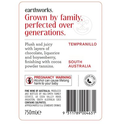 Earthworks Barossa Tempranillo 750mL Each | undefined