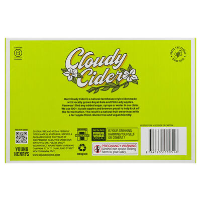 Young Henrys Cloudy Cider Can 375mL Carton 24 | Liquorland