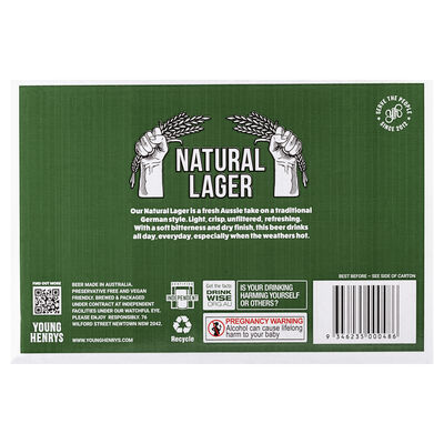Young Henrys Natural Lager Can 375mL Carton 24 | Liquorland