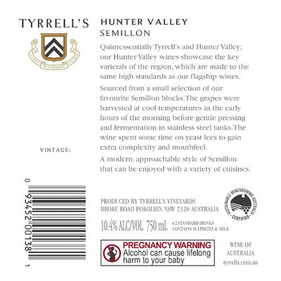 Tyrrell S Hunter Valley Semillon 750mL Each | Liquorland