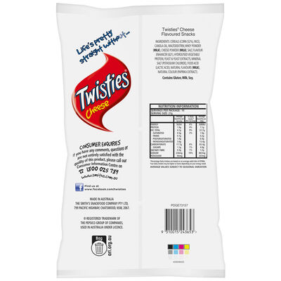 Smiths Twisties Party Bag Cheese 270gr Each | Liquorland