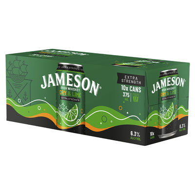Jameson Smooth Dry Lime Can 375mL 10pk Pack 10 | Liquorland