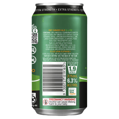 Jameson Smooth Dry Lime Can 375mL 10pk Pack 10 | Liquorland