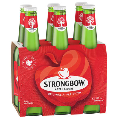 Strongbow Original Apple Cider Bottle 355mL Pack 6 | Liquorland
