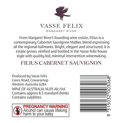 Vasse Felix Filius Cabernet Sauvignon 750mL Each | undefined