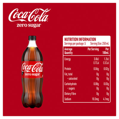 Coca Cola Zero Sugar Soft Drink 1250mL Each | Liquorland