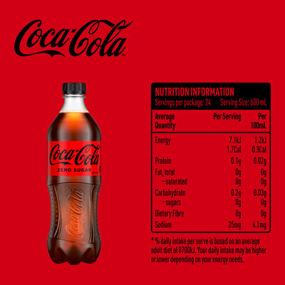 Cca Coca Cola No Sugar 600mL Each | Liquorland