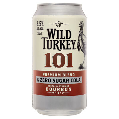 Wild Turkey 101 Zero Sugar Cola Can 375mL Each | Liquorland