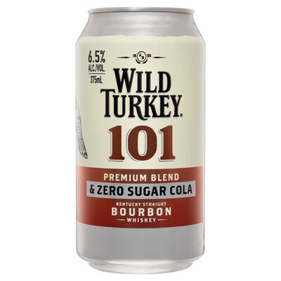 Wild Turkey 101 Zero Sugar Cola Can 375mL Each | Liquorland