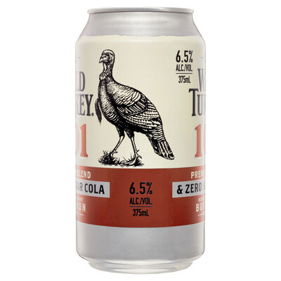 Wild Turkey 101 Zero Sugar Cola Can 375mL Each | Liquorland