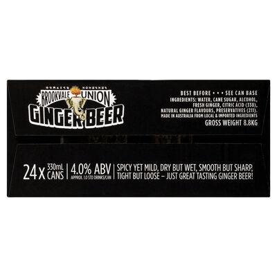 Brookvale Union Ginger Beer Can 330mL Carton 24 | undefined