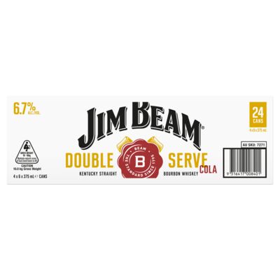 Jim Beam Double Serve Can 375mL Carton 24 | Liquorland