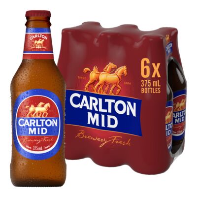 Carlton Mid Bottle 375mL Pack 6 | Liquorland