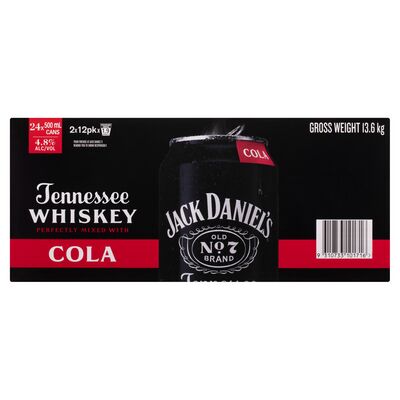 Jack Daniels Cola Tallie Can 500mL Carton 24 | Liquorland