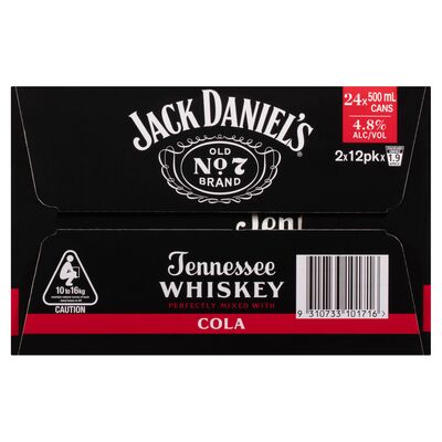 Jack Daniels Cola Tallie Can 500mL Carton 24 | Liquorland