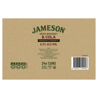 Jameson Raw And Cola 6 3 Can 375mL Carton 24 | Liquorland