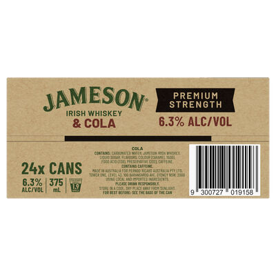 Jameson Raw And Cola 6 3 Can 375mL Carton 24 | Liquorland