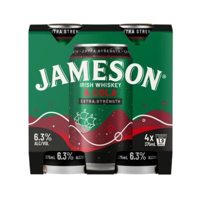 Jameson Raw And Cola 6 3 Can 375mL Pack 4 | Liquorland