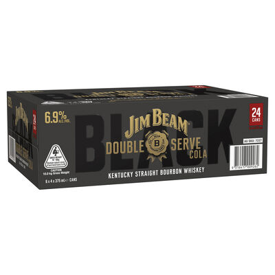 Jim Beam Black Double Serve 6 9 Can 375mL Carton 24 | Liquorland