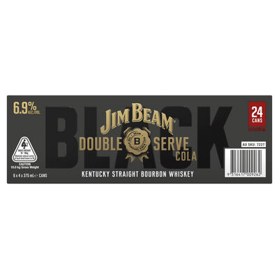 Jim Beam Black Double Serve 6 9 Can 375mL Carton 24 | Liquorland