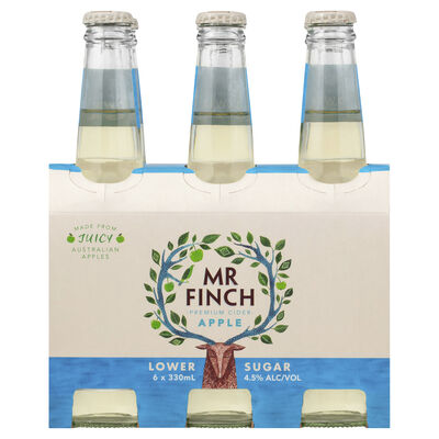 Mr Finch Apple Lower Sugar Cider Bottle 330mL Pack 6 | Liquorland