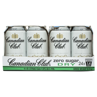 Canadian Club Zero Sugar Dry Can 375mL Carton 24 | Liquorland