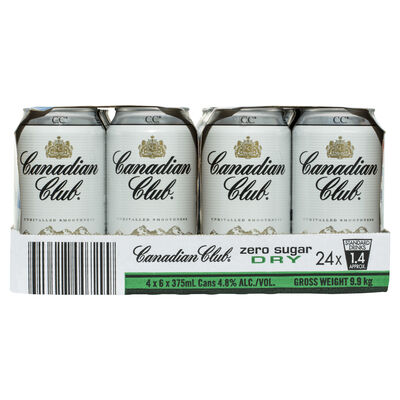 Canadian Club Zero Sugar Dry Can 375mL Carton 24 | Liquorland