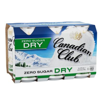 Canadian Club Zero Sugar Dry Can 375mL Pack 6 | Liquorland