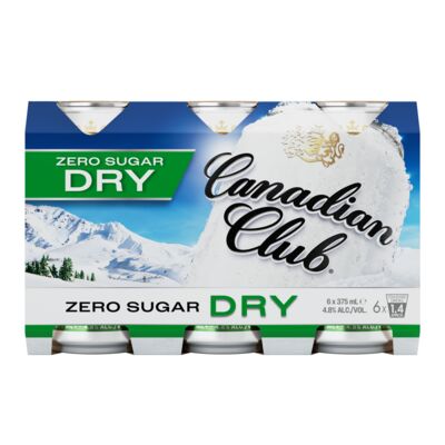 Canadian Club Zero Sugar Dry Can 375mL Pack 6 | Liquorland