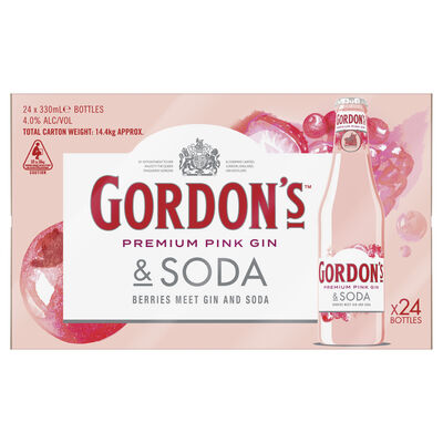 Gordons Pink Gin Rtd Bottle 330mL Carton 24 | Liquorland