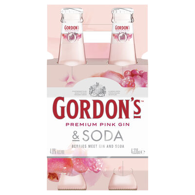 Gordons Pink Gin Rtd Bottle 330mL Pack 4 | Liquorland