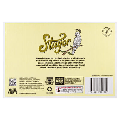 Young Henrys Stayer Mid Can 375mL Carton 24 | Liquorland
