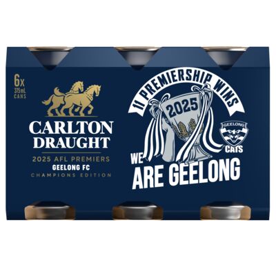 Carlton Draught Geelong Premiership Can 375mL Pack 6 | Liquorland