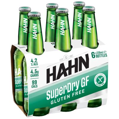 Hahn Super Dry Gluten Free Bottle 330mL Pack 6 | Liquorland