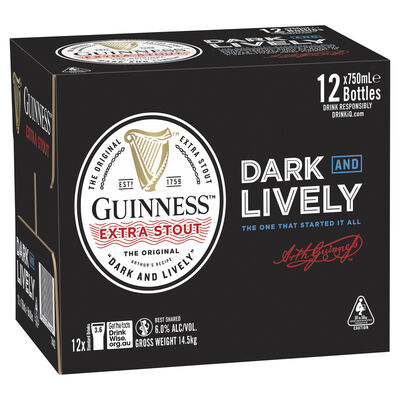 Guinness Stout Bottle 750mL Carton 12 | undefined