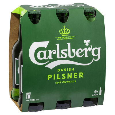 Carlsberg Green Bottle 330mL Pack 6 | Liquorland