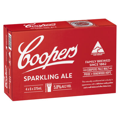 Coopers Sparkling Ale Can 375mL Carton 24 | Liquorland