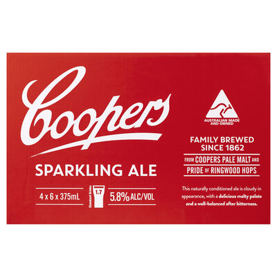 Coopers Sparkling Ale Can 375mL Carton 24 | Liquorland