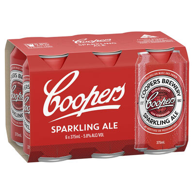 Coopers Sparkling Ale Can 375mL Pack 6 | Liquorland