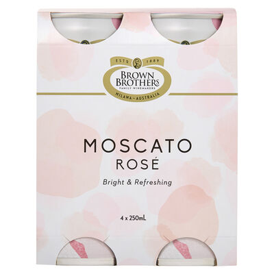 Brown Brothers Moscato Rose Can 250mL Pack 4 | undefined