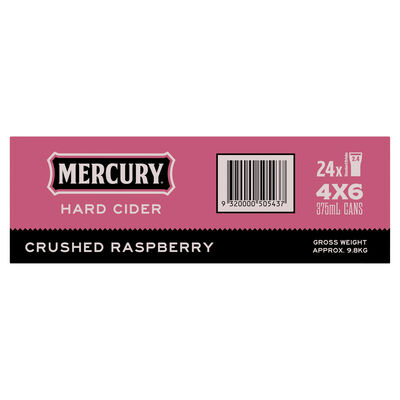 Mercury Hard Cider Crushed Raspberry Can 375mL Carton 24 | undefined