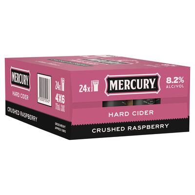 Mercury Hard Cider Crushed Raspberry Can 375mL Carton 24 | undefined