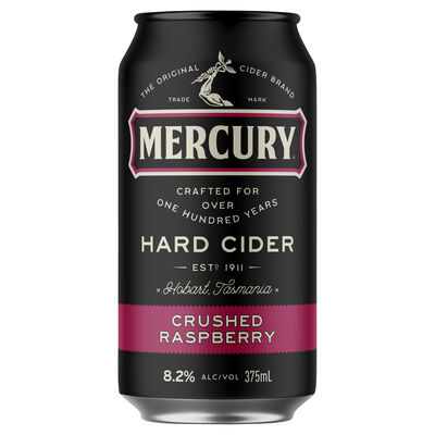 Mercury Hard Cider Crushed Raspberry Can 375mL Each | Liquorland