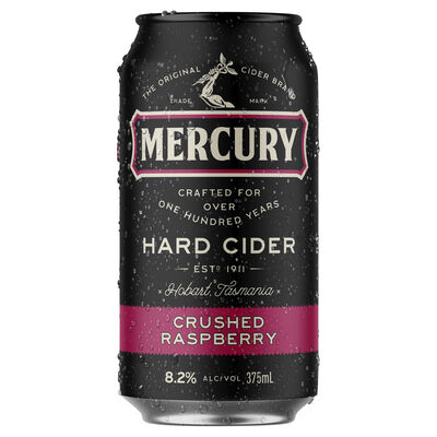Mercury Hard Cider Crushed Raspberry Can 375mL Each | Liquorland
