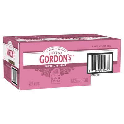 Gordons Pink Soda Can 250mL Carton 24 | Liquorland