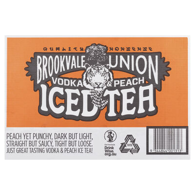 Brookvale Union Vodka Peach Iced Tea Can 330mL Carton 24 | Liquorland