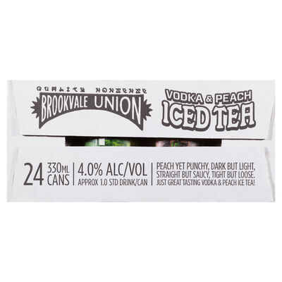 Brookvale Union Vodka Peach Iced Tea Can 330mL Carton 24 | Liquorland
